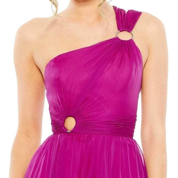 MAC DUGGAL 55820 Strappy One Shoulder A Line Gown - Picture 3 of 14